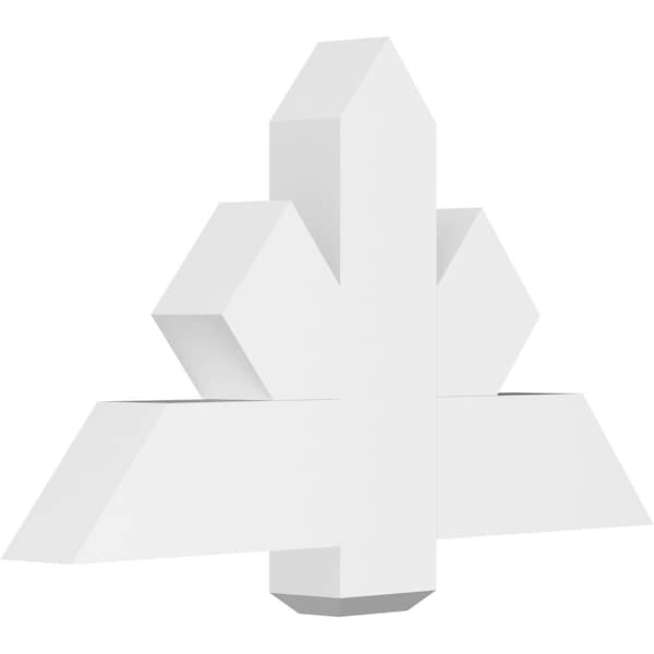 Ekena Millwork Kennewick Architectural Grade PVC Gable Bracket, 36"W x 21"H x 4"D x 6"F, 14/12 Pitch GBP036X21X0406KEN00 - main